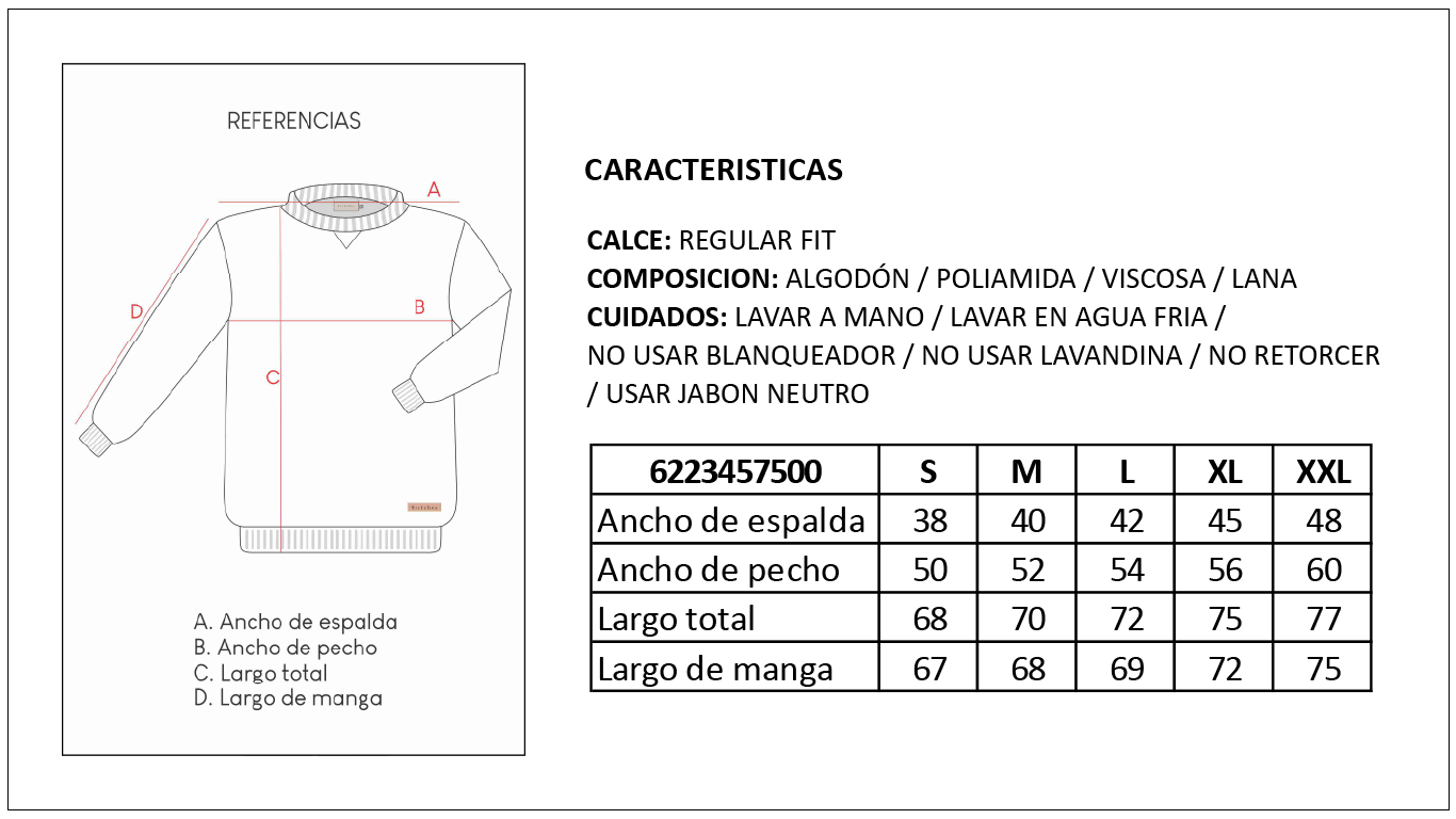 Tabla de Talles Sweater Hombre Britches